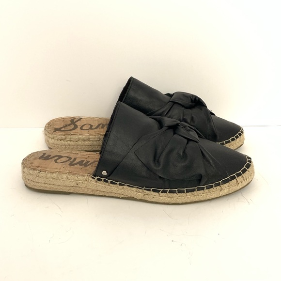 Sam Edelman Lynda Black bow mules espadrilles - Picture 2 of 6